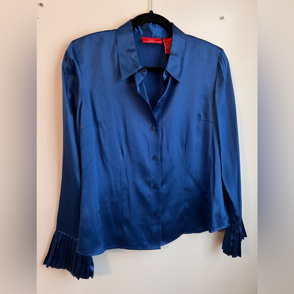 Oscar de la renta blue blouse